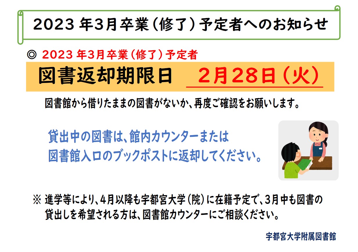 卒業生へお知らせ