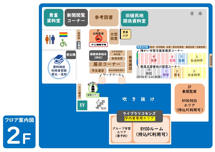 本館2Fフロア案内図